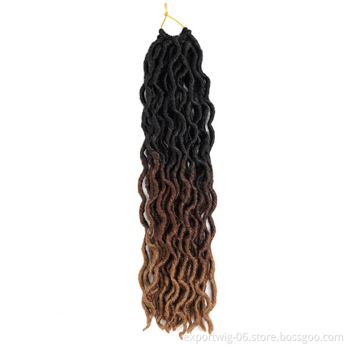 Wavy Gypsy Locs Crochet Hair Extensions Synthetic Fiber Solid And Ombre Color Gypsy Braiding Hair Extension Dreadlocks Faux Locs